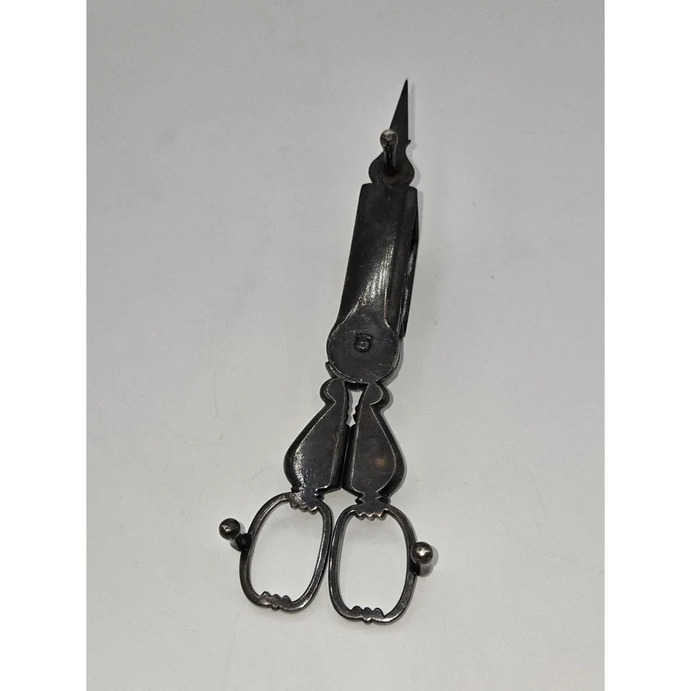 Antique Footed Ornate Candle Snuffer‎ Scissors Wick Cutter Trimmer